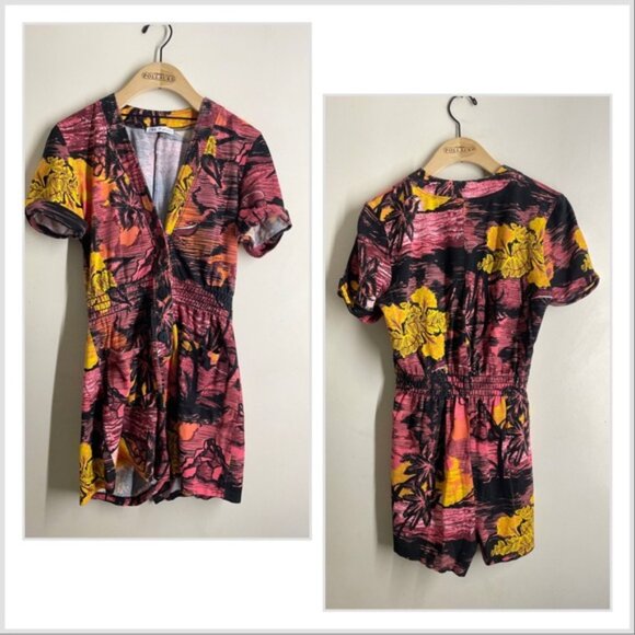 Zara Hawaiian Sunset Printed Jumpsuit Romper size S - Picture 2 of 11